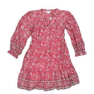 NWT Velvet Graham & Spencer Dress Pink Floral Boho Button Medium Built in Slip